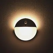 YUNLEX Dimmable Night Light with Motion Sensor, Set of 2, Battery Operated, Main Light/Backlight/Dual Lights ON, Night Light with Adhesive for Stairs, Bathroom, Bedroom, Hallway, Warm White