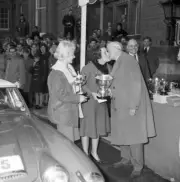 Pat Moss and Pauline Mayman receive their awards Rally Car 1962 Racing Old Photo