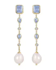 Ettika Gleaming Gem Linear Earrings