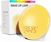 Wake Up Light Sunrise Alarm Clock for Kids, Heavy Sleepers, Bedroom, Full Screen Light with Sunrise Simulation, Fall Asleep Aid, Dual Alarms, FM Radio, 14 Colors, 7 Natural Sounds, Ideal for Gift