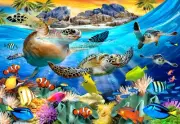 Wooden Jigsaw Puzzles For Adults - Turtle Beach (475 Piece Wooden Jigsaw Puzzle)