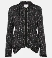 [Moncler] Moncler Verneuil peplum tweed jacket UK 6 black