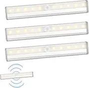 Maciun LED Light Bar, Wireless LED Light with Motion Sensor - Magnetic LED Bar Under Cabinet Security Night Light 10 LED for Closet, Wardrobe, Hallway