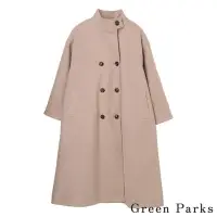 在飛比找Yahoo奇摩購物中心優惠-Green Parks 高領排扣設計大衣外套