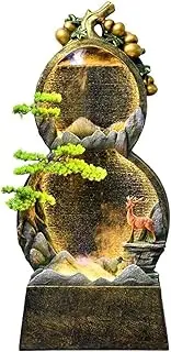 Water Fountain Outdoor Chinese Rockery Gourd Water Circulation Decoration, Living Room Office Courtyard Fountain Decoration Outdoor Fountain(L)