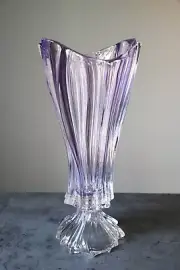 Footed Vase 16" Crystal Amethyst Bud Vase Home Decor Bohemia Crystal Flower Vase
