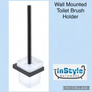 Brand New-Wanda Range- Wall Mounted MATT BLACK- Square Toilet Brush Holder