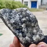 341G Natural white calcite and crystal symbiotic mineral crystal specimen