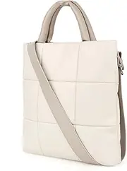 [CANBOX] Puffer Tote Bag, Quilted Crossbody Bag for Women, Soft Padded Cotton PU Leather Shoulder Bags Handbag