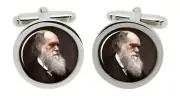 Charles Darwin Cufflinks in Chrome Box