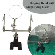 Rolson Third Helping Hand Magnifying Glass Soldering Hold with 2 Alligator Clip