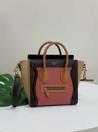 在飛比找Yahoo!奇摩拍賣優惠-☆名品寶庫☆Celine luggage nano 粉 駝 