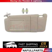 Ivory Driver Sun Visor For 09-16 Toyota Venza + Mirror Light (for: Toyota)