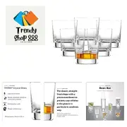 Basic Bar Whiskey Glass Set of 6, Tumbler for Whiskey, Dishwasher-Safe Tritan...