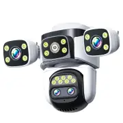 10K UHD WiFi 6 PTZ Camera 20MP Wireless Outdoor 10X Zoom Four Screen Four Lens Automatic Tracking Two-way Intercom Water