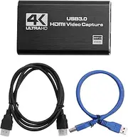 Audio Video Capture Card, 4K USB 3.0 Capture Adapter Video Converter for Gaming Streaming Live Broadcast Video Recording