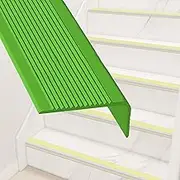 Stair Edge Protector, Stair Edging Anti Slip Traction Treads, Strips Step Edge Trim, Rubber Stair Nosing, Outdoor Indoor Staircases Pads Staircase Steps Treads,Green,354.33in