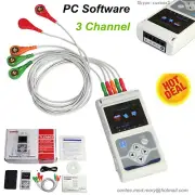 Easy 3 Channel 12 Lead ECG EKG Heart Holter Monitor SW download FEDEX US seller