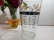 COCKTAIL GLASS SHAKER MIXER BARWARE COCKTAIL RECIPES LARGE 16 0z.