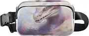 [XYMZR] Snake White Watercolor Fanny Pack Hip Bag Belt Bag for Women Man Fashion Waist Pack Water-repellent Crossbody Bag for Halloween Costumes Running Hiking Jogging Travel Sport, Multi-colored, one