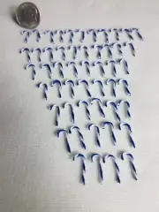 50 Miniature Christmas Candy Canes Dollhouse Diggs 1:12 Scale Blue + White Mini