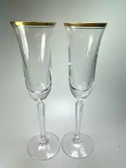 Mikasa Wheaton Fluted Champagne Glass TS 101 Full Lead Crystal 4oz Set of 2 B16