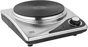 Teesa TSA0202 Portable Electric Stove with Single Cast Burner, Stainless Steel Hiking Stove 1500 W