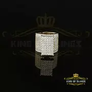 925 Yellow Silver CZ 7.00ct Womens Adjustable Cindarella Ring From Size 7 to 9