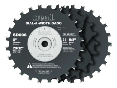 Freud 8 In. x 24T Dial-A-Width Stacked Dado Sets