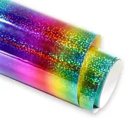 1m T-shirt Heat Transfer Vinyl Rainbow Holographic for Cricut Cutter Plotter HTV