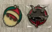 Gideons Bakehouse Christmas Santa & Krampus Stained Glass Style Ornaments Set LE