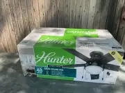 Hunter 50102 48" Matte Black Pull Chain Indoor LED Ceiling Fan Sealed Box
