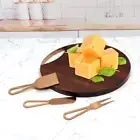 4Pcs Cheese Board Knife Set Fork Spreader Jam Stainless Steel Wood Charcuterie S