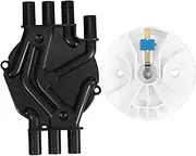 DRESSOOS 1 Set Heavy Duty Distributor Cap and Rotor Replacement Kit for Optimized Engine Performance Compatible with Multiple Vehicle Models Durable Material for Use