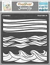CrafTreat Beach Decor Stencils for Painting on Card Making, Wall art, Journal Notebook, Canvas and Home Decor | Reusable Spray Paint Airbrush Painting Stencil 6"X6" - Room Decor Arts & Crafts Supplies