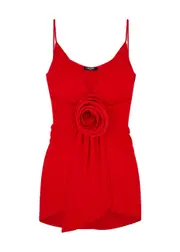 Balmain Floral-appliquéd Jersey top - Red - 40 (UK12 / M) 40 (UK12 / M)