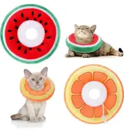 2 Pieces Adjustable Cat Cone Collar Soft Cat Recovery Collar Cute Cat Elizabetha