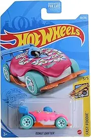 Hot Wheels Donut Drifter, 1:64 Scale Die-Cast Car, Pink, Fast Food Theme, Intricate Detailing, Ages 3+