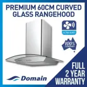 NEW 60cm STAINLESS STEEL CURVED GLASS CANOPY RANGEHOOD