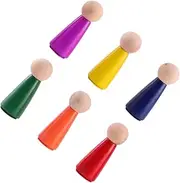 QUMIIRITY 6-Piece Assorted DIY Wooden Boys and Girls Toys Handmade Peg Doll for Toddlers and Decorative Home Accessory