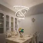 Crystal Chandeliers Modern LED Rings Pendant Light Adjustable Stainless Steel Ce