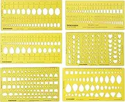 Traceease Jewelry Designing Template Drafting Tools Gemstone Multi,Size Jewellery Stencil- Pack of 6 Pieces