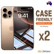 2X Tempered Glass Screen Protector For iPhone 16 15 14 13 12 11 XR Pro Max Plus