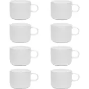 8x Ecology 150ml Canvas Short Hot Espresso/Coffee Cup Kitchen Drinking Mug White