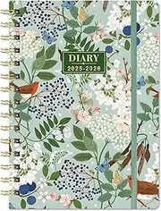 Academic Diary 2025-2026 - A5 Diary 2025-2026 Week to View, August 2025 - July 2026, 2025-2026 Diary with Strong Twin-Wire Binding, Hard Cover, Elastic Closure, Back Pocket, 21.5 x 15.5 x 1.5 cm