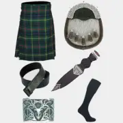 Scottish Handmade Traditional Hunting Stewart Tartan Kilt With Accessories