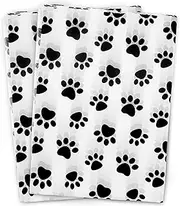 Hi Sasara 30 Sheets Large 20 x 28 inch Dog Paw Print Tissue Paper Bulk Black and White Dog Paw Print Tissue Paper for Gift Bags Dog Paw Print Tissue Paper for Birthday Holiday