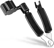 Guitar String Winder Cutter Pin Puller - 3 in 1 Multifunctional Guitar Maintenance Tool/String Peg Winder + String Cutter + Pin Puller Instrument Accessories (Black)