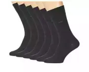 Calvin Klein Men's Cotton Crew Socks 6 Pack Cushion Comfort Sock Black