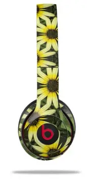 Skin Wrap for Beats Solo Wireless 2 3 4 Daisies Yellow SKIN ONLY